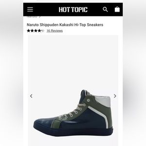 Naruto Shippuden Kakashi Hatake Ground Up Hi-Top Sneakers Men’s Shoe Size 8 Rare